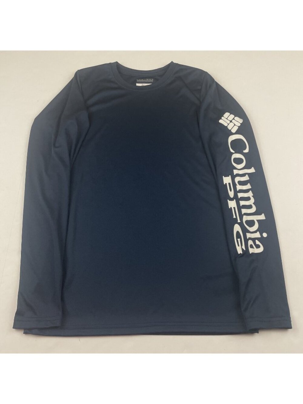 Columbia PFG Omni-Wick T-Shirt Youth Kids L(14-16) Lightweight Long Sleeve Navy